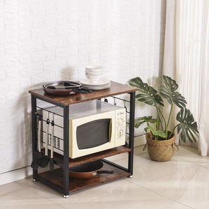 Support de cuiseur industriel avec rangement, 6 crochets, pour cuisine, Bar, café, four à micro-ondes, avec cadre métallique, pour Table - Product Image 2