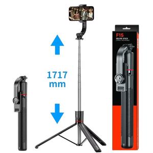 Trépied perche à selfie sans fil 1,7 m F15, extensible, avec télécommande pour <span class=keywords><strong>iPhone</strong></span> Android, idéal pour les voyages et le vlogging - Product Image 1