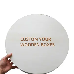 Eco-Friendly Takeaway Recipy Disposable Large Bamboo Wooden Round Bread Cake Lunch Box Packaging Containers Food Catering Boxes