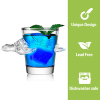 Verre à shot fantaisie 3D 50 ml en forme de tortue marine, sans plomb, transparent, base épaisse, compatible lave-vaisselle, créatif, pour tequila, vodka, whisky