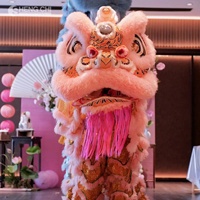 Tête de costume de danse du lion chinois Shengchi en laine pelucheuse pour adultes, idéale pour les spectacles, festivals traditionnels et le Nouvel An chinois