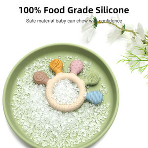 Mordedor de Silicona para Bebés, Anillo de Dentición Sensorial para Recién Nacidos, Juguete Masticable Suave de Grado Alimenticio Libre de BPA para Aliviar el Dolor de Dentición - Product Image 5