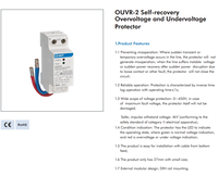 CHNT OUVR-2 32A 1P+N Protecteur de surtension et de sous-tension à réinitialisation automatique, entrée par le bas, sortie par le haut, 230V, dispositif de protection de tension monté sur rail DIN