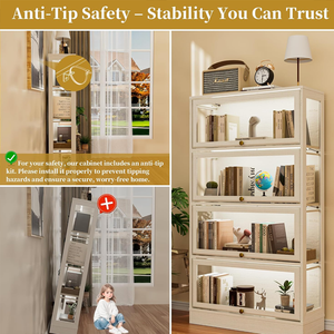 Vitrine moderne avec portes en verre acrylique, vitrine à 4 niveaux avec éclairage LED pour salle <span class=keywords><strong>de</strong></span> jeux, cave à vin et utilisation hôtelière - Product Image 5