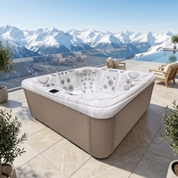 Jacuzzi Compacto Independiente VIRLUX de 2.2m con Capacidad para 5 Personas, Combo de Masaje, Calentador de 4KW de Bajo Consumo para Uso en Exteriores y Villas