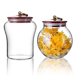 Très Offre Spéciale! Nouveau Design Lâche Thé De Stockage Bocal En Verre Épice Boîte de Condiment Réservoir Avec Couvercles De Bambou Pour Cuisine Bureau usage domestique - Product Image 2