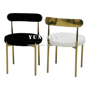 Precio al por mayor de alta calidad de la boda de oro usado asiento redondo de acero inoxidable sillas de comedor para alquiler - Product Image 2