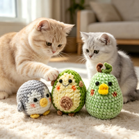 Jouets pour animaux de compagnie en crochet faits à la main, en fil doux tricoté, jouets à mâcher en peluche pour chiens et chats, jouets en peluche mignons de dessin animé pour chiens et chats, compatibles OEM ODM