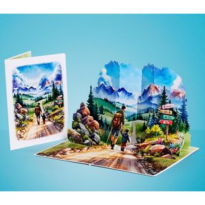 First Adventure 3D Pop-Up Greeting Card Digital Printing <b>Matte</b> <b>Varnishing</b> for Father's Day Dad Grandpa Husband Birthday Gift - Product Image 3