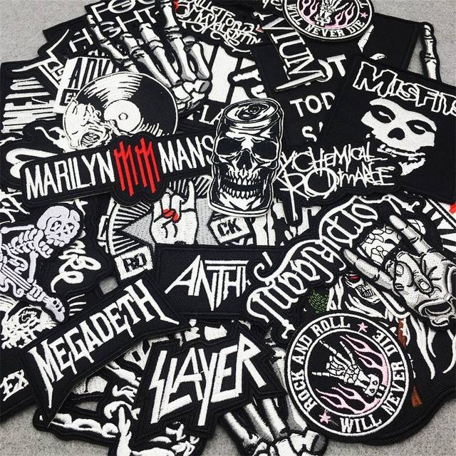 Music Band Rock Embroidered Clothes Diy Appliques Stripes Music Badges Jacket Iron on Patches