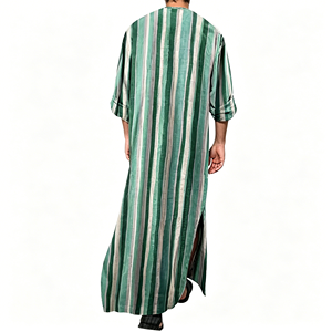 Abbigliamento Mediorientale di Alta Qualità Pf, Tuta Casual da <span class=keywords><strong>Uomo</strong></span> Arabo con Stampa a Righe, Abbigliamento Islamico Musulmano - Product Image 6