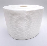 Tissu non tissé en spunlace gaufré à pois, doux pour la peau, 80 % PET, 20 % viscose, pour le nettoyage du visage