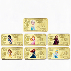 Vendita all'Ingrosso di 7 Monete d'Oro Anime Americane: Monete Commemorative di Biancaneve, Elsa e <span class=keywords><strong>Anna</strong></span> Placcate in Oro 24K - Product Image 1