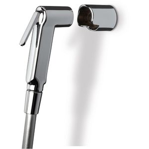 Kit de ducha con cierre cromado, manguera y soporte de 20 cm de longitud para mangueras de fontanería - Product Image 1