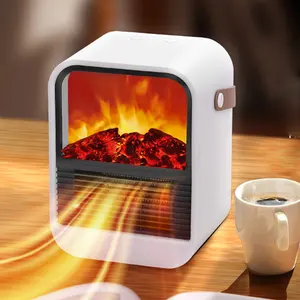 Calentador de estufa de simulación de calefacción de escritorio PTC portátil para el hogar Mini calentador de ventilador
