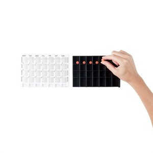 Diseño moderno 28 estuches-Estuche para pastillas con compartimentos 7 días y 4 veces Caja de Medicina de plástico ecológica ABS + AS Material Organizador de pastillas Uso - Product Image 6