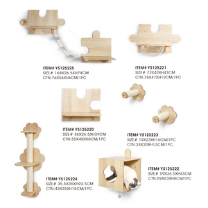 الأكثر مبيعًا أرفف إطار لشجرة القط الخشبية مثبتة على الحائط ، أرجوحة للقطط ، أثاث منصة الحائط للتسلق - Product Image 2
