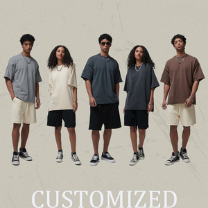 Camiseta personalizada estilo vintage, lavada, lisa, 305G, algodón puro, de peso pesado, fabricación de camisetas con logo impreso DTG personalizado. - Product Image 2