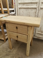 Table de chevet rustique en bois d'orme recyclé vieilli, style traditionnel, pour chambre à coucher ou salon