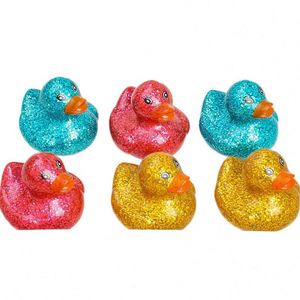 Hot-Selling 6Cm Children's <b>Bath</b> Toy Gold Glitter Water-Playing Cartoon Glowing Little Yellow Duck Abs Plastic - Product Image 5