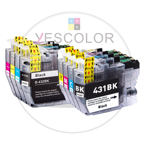 Cartouche d'encre Yescolor Premium compatible LC431 LC432 LC432XL LC-432XL LC-432 pour <span class=keywords><strong>Brother</strong></span> DCP-J1050DW/DCP-<span class=keywords><strong>J1140DW</strong></span>/MFC-J1010DW - Product Image 1