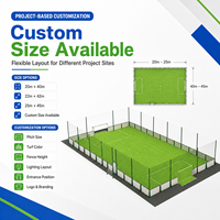 Système de terrain de football en cage de futsal 5 contre 5 avec gazon artificiel, mini terrain de football, terrain de sport extérieur