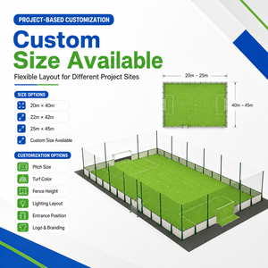 Système de terrain de <span class=keywords><strong>football</strong></span> en <span class=keywords><strong>cage</strong></span> de futsal 5 contre 5 avec gazon artificiel, <span class=keywords><strong>mini</strong></span> terrain de <span class=keywords><strong>football</strong></span>, terrain de sport extérieur - Product Image 3
