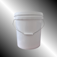Seau rond en plastique de 20 L avec poignée et couvercle en PP blanc, seau étanche pour peinture, colle, produits chimiques, conteneur en plastique