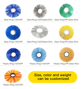 Brosse accessoire de balayeuse de route brosse de gaufrette de fil de mélange de fil d'acier inoxydable avec l'anneau de noyau en acier utilisé pour la brosse de balayeuse de <span class=keywords><strong>Bobcat</strong></span> - Product Image 5