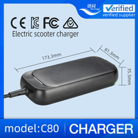Chargeur de batterie Li-Ion certifié CE KC FCC C80 42V2A pour vélo électrique avec batteries au lithium