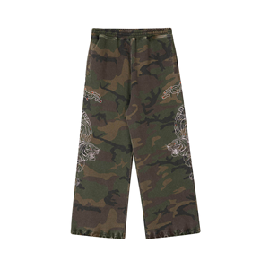 Pantalon de survêtement unisexe Y2K imprimé bêtes exotiques, 100 % coton, écologique, imperméable, respirant, tricoté - Product Image 4