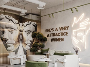 Servicio de Diseño de Interiores de Salón de Belleza de Lujo Industrial Moderno, Sistema de Espejos Colgantes Personalizado y Mobiliario para Tiendas - Product Image 4