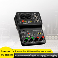 Nouvelle Mini carte son professionnelle 2 canaux enregistrement USB petite console de mixage audio
