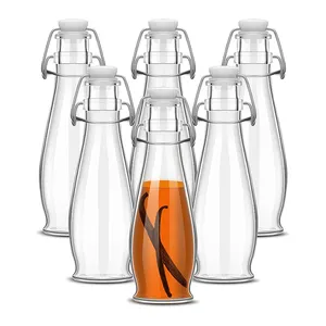 ガラス瓶8.5オンススイングトップガラスボトルフリップトップ付き気密蓋蓋付きフリップ自家製ドリンクジュース昆布茶