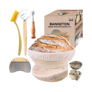 Per il pane Banneton cesto di fermentazione Set 2 Round da 9 pollici cestini <span class=keywords><strong>in</strong></span> <span class=keywords><strong>ceramica</strong></span> essenziali per la cottura del pane forniture senza Rattan - Product Image 1