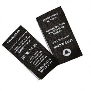 Soft Surface Satin Rectangle Cloth Labels Self-Adhesive Eco-Friendly Gravure Printed End Fold Heat Cut <b>Edge</b> Garment Tags Vietnam - Product Image 4