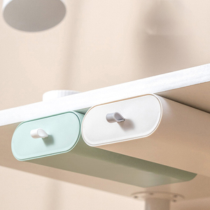 Venta en línea superior Mesa oculta debajo de pegar Organizador de escritorio de plástico Memo <span class=keywords><strong>Pen</strong></span> Papelería Caja de almacenamiento - Product Image 3