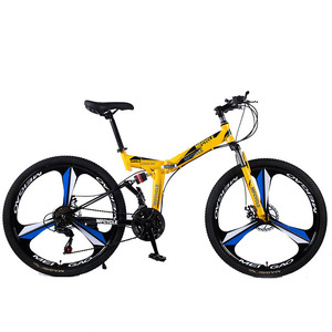 29 26'' Zoll <span class=keywords><strong>21</strong></span>-Gang Faltbares Mountainbike Herren Rot Doppelkettenblatt Scheibenbremsen Stahlgabel Federungsgabel für Erwachsene Männer Frauen - Product Image 6