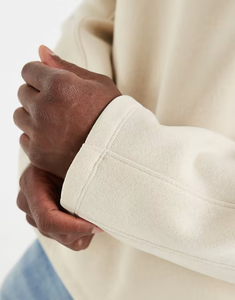 Felpe Oversize Personalizzate con Collo Tondo e Maniche Lunghe per Uomo, Taglie Grandi, in Bianco - Product Image 2