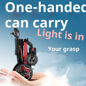 Kursi roda lipat untuk orang cacat, kursi roda portabel Remote Control ringan bermotor - Product Image 2