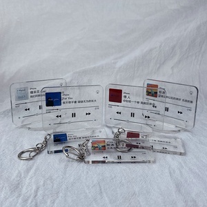 NO MOQ custom KPOP testi <span class=keywords><strong>portachiavi</strong></span> fascino acrilico <span class=keywords><strong>Spotify</strong></span> musica acrilico <span class=keywords><strong>portachiavi</strong></span> per i regali dei fan - Product Image 3