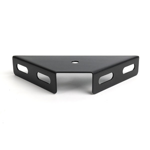 Trapezoidal Corner <b>Bracket</b> Iron <b>Black</b> Durable Furniture Cabinet Bed Connector Support Hardware Accessory - Product Image 1