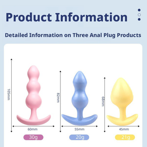 Juego de 3 Tapones Anales, Kit de Entrenamiento para Principiantes, Diferentes Tamaños, Juguete Sexual para Adultos, para Hombres, Mujeres y Parejas, Rosa, Amarillo, Azul - Product Image 5