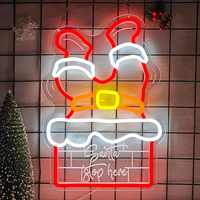 Neonawall, fabricant de néons personnalisés, néon LED Santa Stop Here pour la chambre d'enfant, la décoration murale de fête à domicile, cadeau