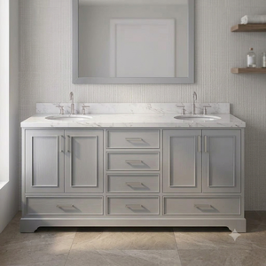 Meuble-lavabo double vasque moderne en bois massif de 72 pouces, marque privée Mary, 3 options de finition, vente en gros Vietnam - Product Image 1