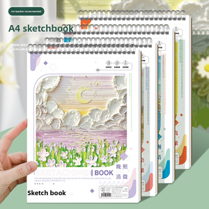 Vente en gros de carnet à spirales en carton kraft personnalisé ODM/OEM A4 4 pièces carnet de <span class=keywords><strong>croquis</strong></span> aquarelle carnet de <span class=keywords><strong>croquis</strong></span> pour dessin - Product Image 1