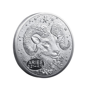 เหรียญเงินที่ระลึกราศีสิบสองกลุ่มดาวโหราศาสตร์สะสมเหรียญสังกะสีอัลลอย - Product Image 2