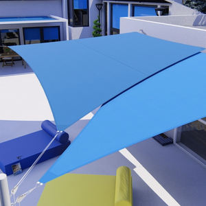 Voile d'ombrage triangulaire 5x5x5m en rouleaux de tissu pour l'extérieur, idéale pour la plage et la protection de l'intimité, coloris bleu, pour le Kazakhstan, le Kirghizistan, le Tadjikistan et l'Ouzbékistan - Product Image 3