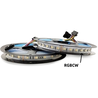 Tira de LED WS2811 direccionable de 24V, tira de luz LED RGBIC, tira de LED inteligente para exteriores RGBCW de 6 pines y 48V, píxel WS2811