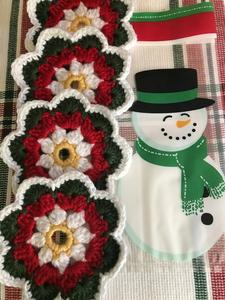 <b>Crochet</b> Christmas Coasters <b>Set</b> of 4 Table Decor - Product Image 3